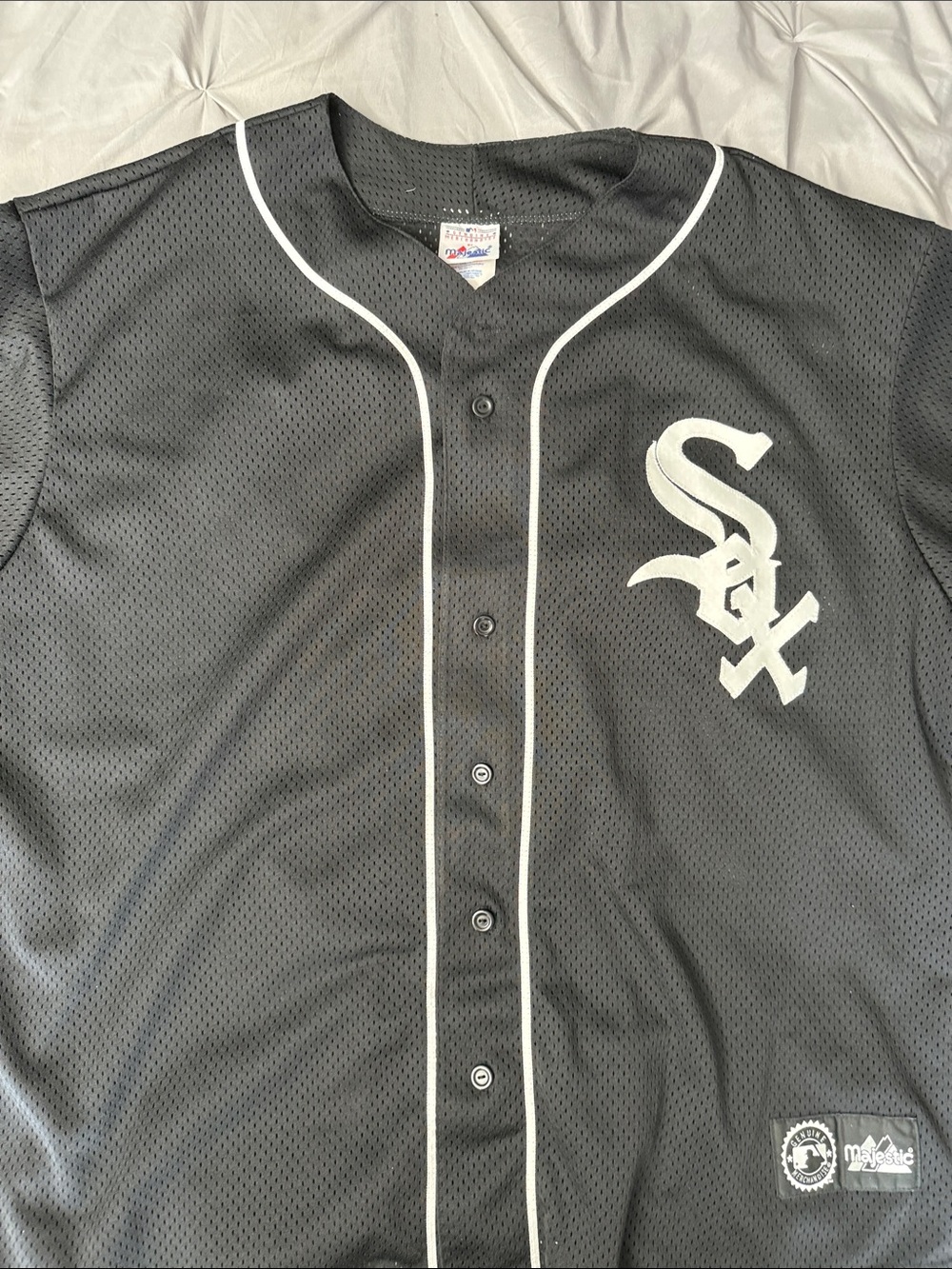Majestic Black Jersey with White Piping and White Sox Logo - 2X